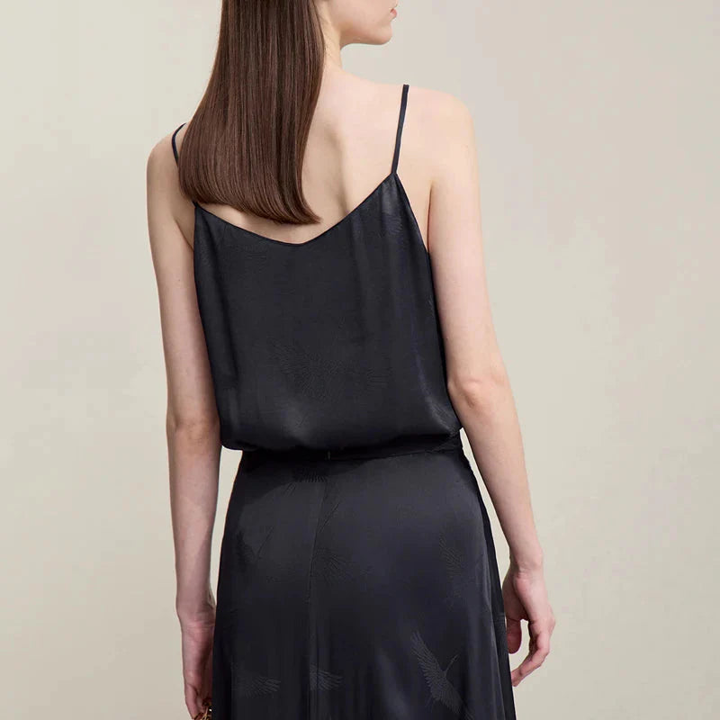 Elegant Chinese Style Jacquard Lace Sling Vest