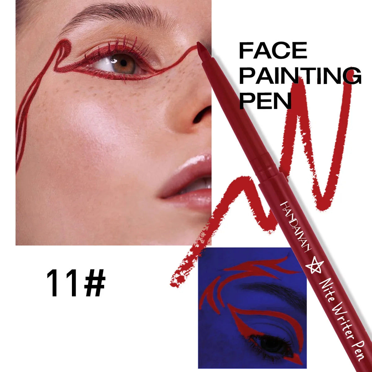Fluorescent UV Light Neon Eyeliner Pen Waterproof Yellow Purple Orange Color Gel Eye Liner Pencil Eyes Make Up Cosmetics Tool