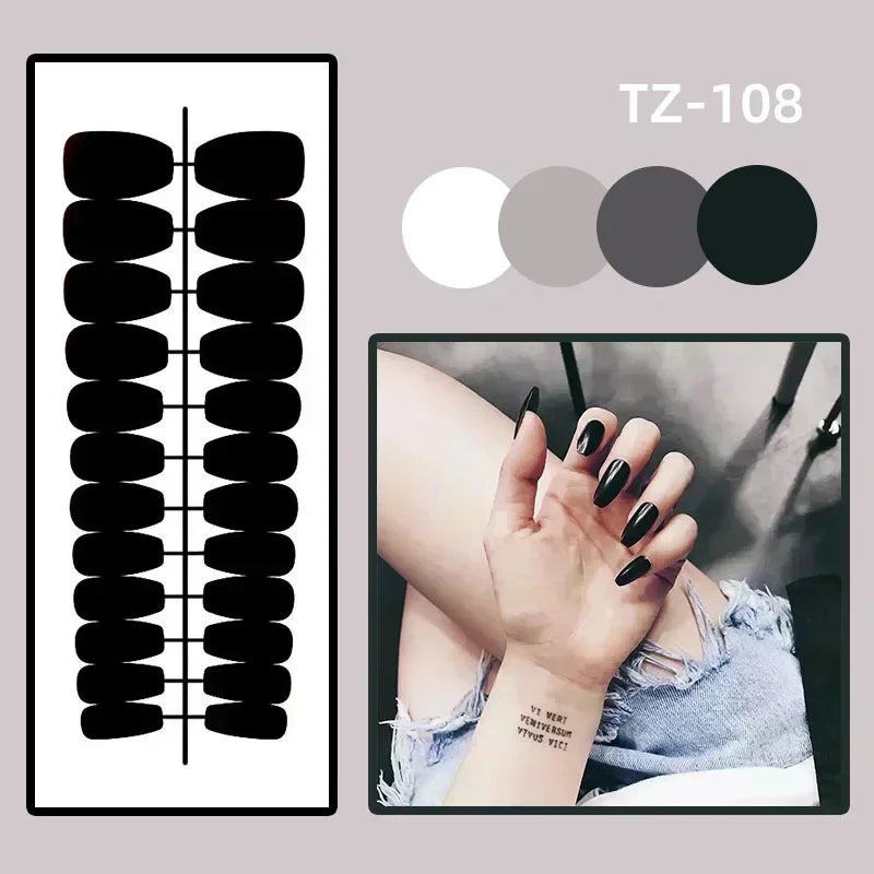 24Pcs Extra Long Square Fake Nail with Glue 3D Little Bear Bow Design False Nails White French Press on Nails Wearable Manicure