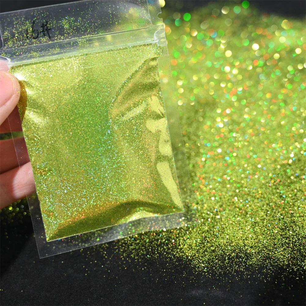 5g Laser Holographic Bulk Glitter Nail Shining Sparkly Pigment Loose Fine Glitter Reflective Gel Polish Accessories Nail Powder