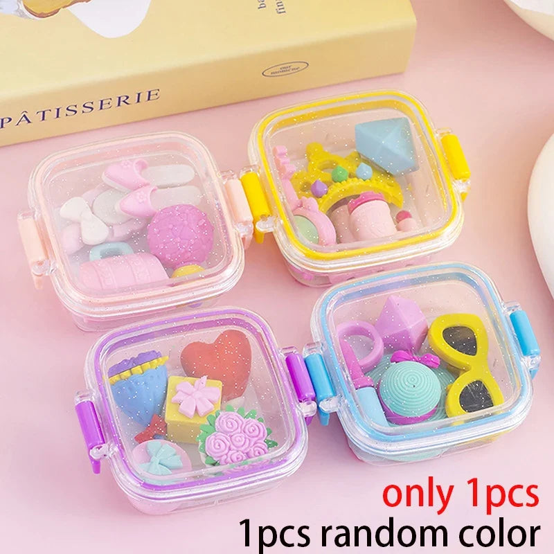 Lunch Box Eraser Set | Creative School Stationery Gift