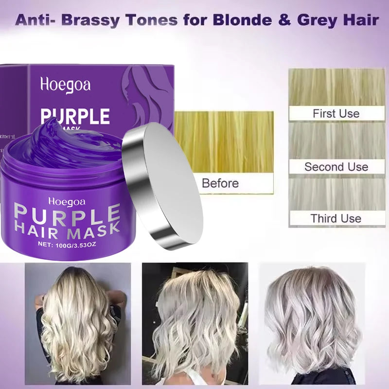Color Fixing Hair Dye Shampoo to Cover Gray Hair Fade Yellow After Bleach Hair Shampoo Non-irritating Purple Shampoo for Blonde