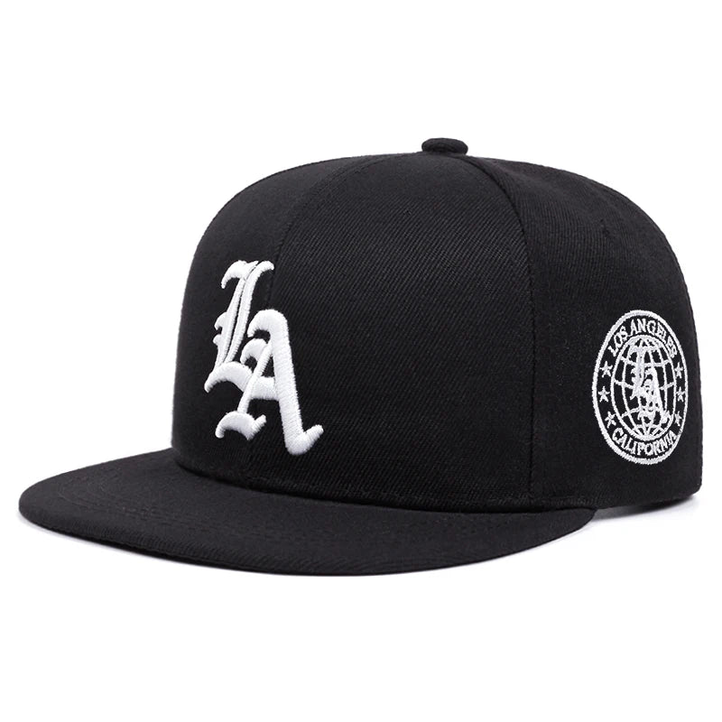 Los Angeles LA Embroidered Cotton Flat Edge Hat
