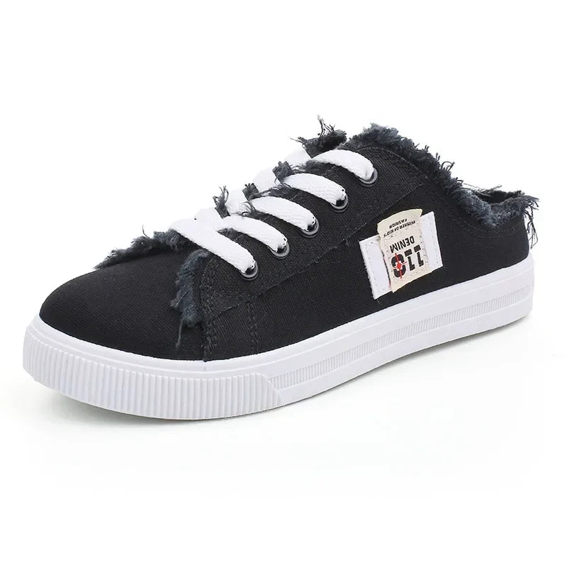 Spring Summer Women Canvas Sneaker Low Top Denim Sneakers Ladies