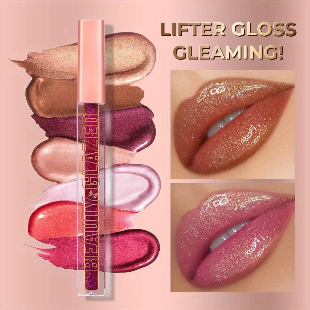 BEAUTY GLAZED - Golden Metallic Shimmer Lip Gloss