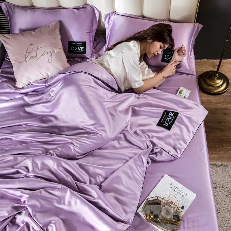 Summer Mulberry Ice Silk Comforter Duvet Insert Luxury Blanket
