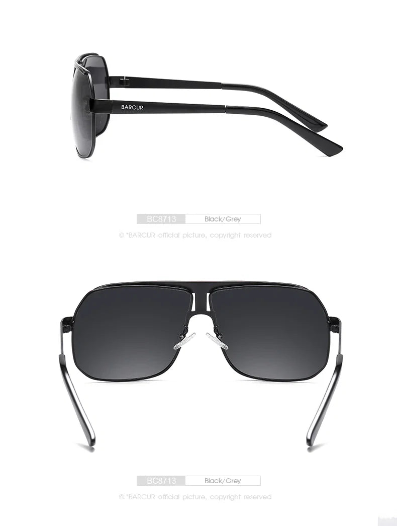 BARCUR Polarized Sunglasses for Men – Trendy UV400 Gradient Lens Oval Comfortable Frame Sports Driving Hiking Fishing Outdoor Fashion Eyewear with Durable Stainless Steel Frame – Casual Apparel Accessory Gift for Him