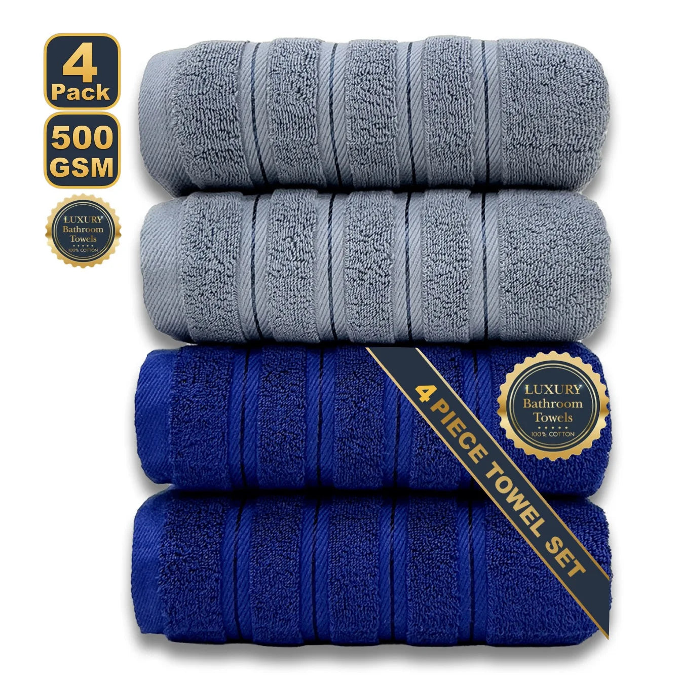 Black 4pcs XXL Bath Towel Set 100% Egyptian Cotton 70x140cm Soft Absorbent Quick-Dry Towels for Bathroom And Spa Drop Shipping