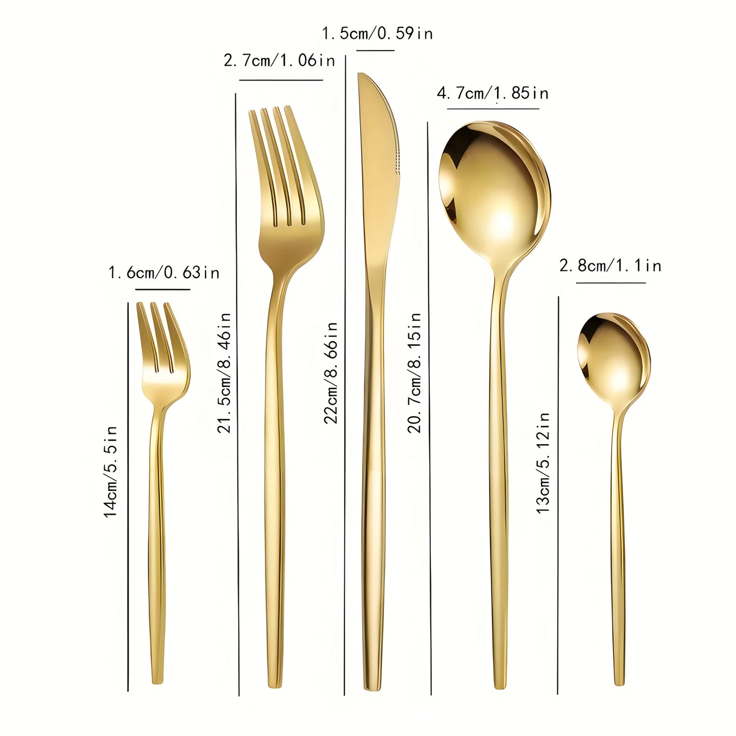 30Pcs Golden Silver Cutlery Set Stainless Steel Knife Fork Spoon Tableware Flatware Set Festival Kitchen Upscale Cutlery Set
