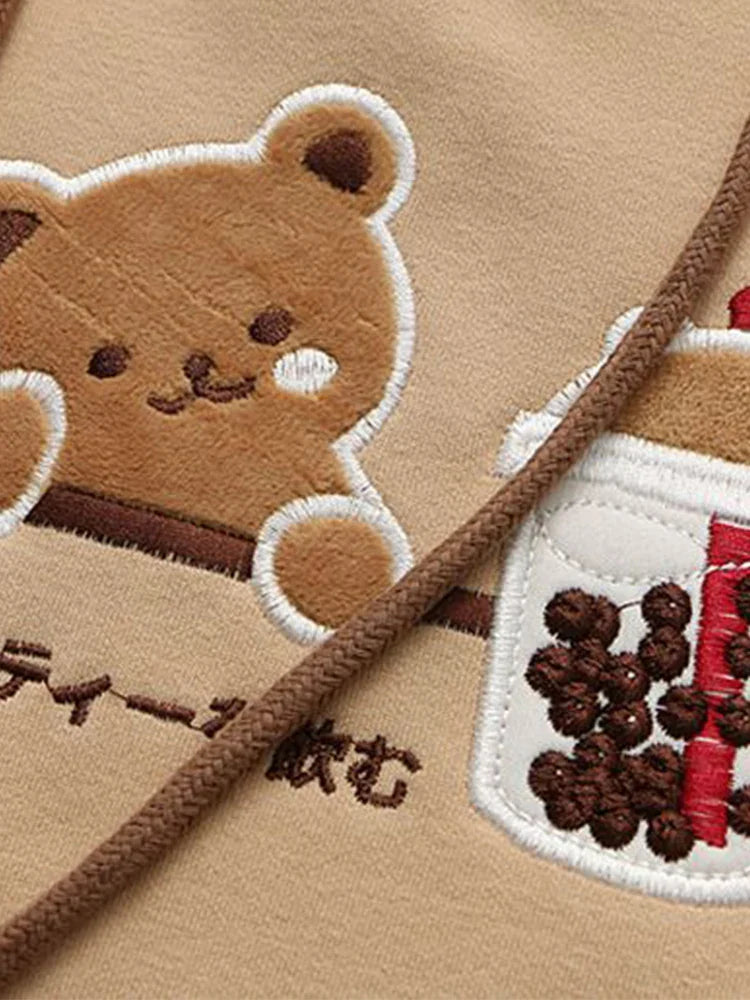 Boba Tea Teddy Bear Hoodie