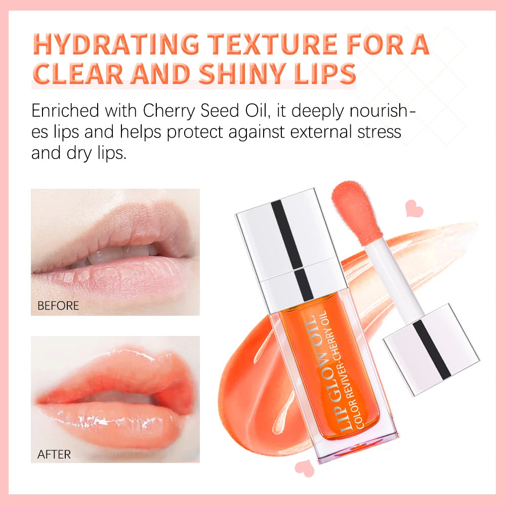 Jelly Moisturizing Lip Oil Plumping Sexy Lip Glow Oil Tinted Fashion Hydrating Lip Balm Lips Glow Oil Treatment Makeup Flat Lid