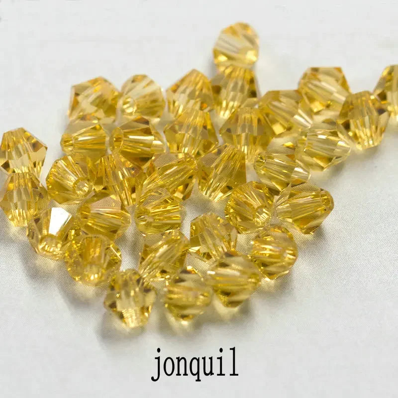 200pcs Glass Bicone Beads 4mm Crystal Beads Jewelry Making Supply for DIY Projects, Bracelets, Necklaces, Earrings