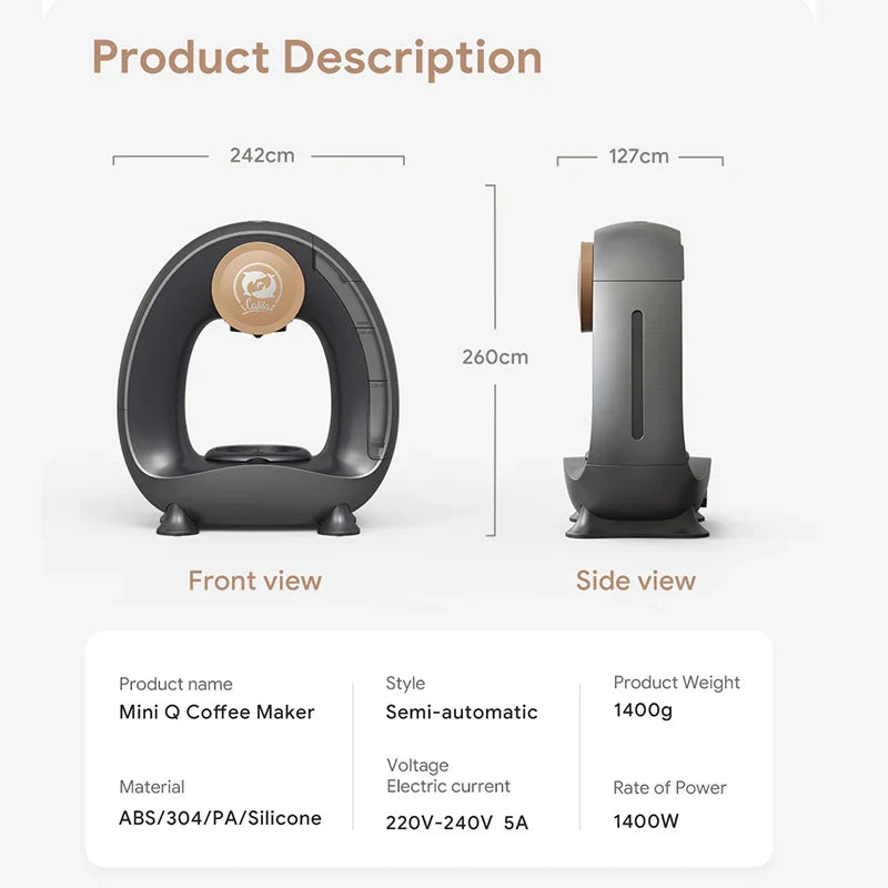 Portable Coffee Maker Low decibel Americano Capsule Coffee Machine Compatible with Coffee Powder & K Cups Original Capsules-1