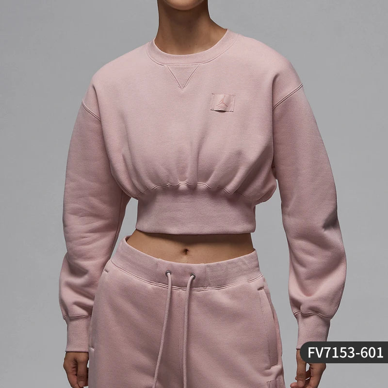 Nike Genuine Product JORDAN Women's Loose Fashion Casual Crop Hoodie FV7153-601
