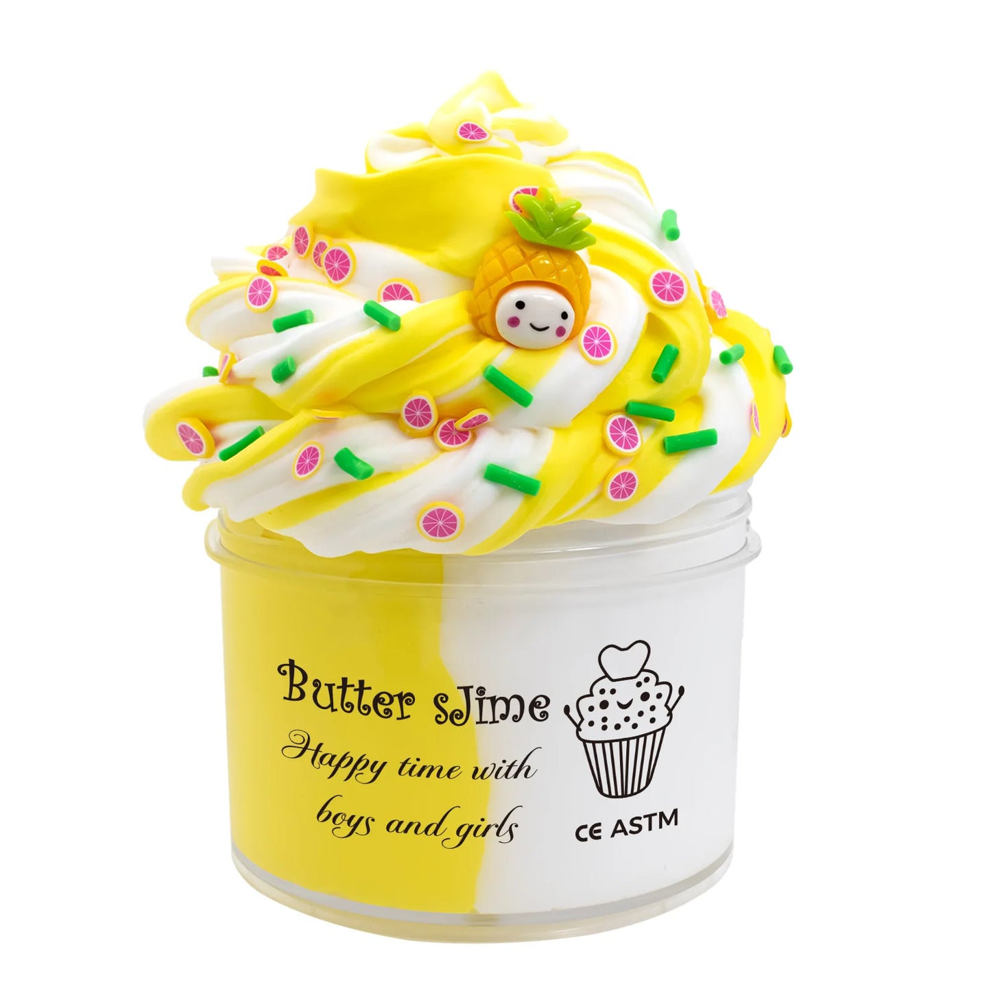 70ml Butter Fluffy Slime Kit Fruit Bicolor Slime Super Soft Non-Sticky and Scented for Kids Ideal Birthday Party Favor Gift