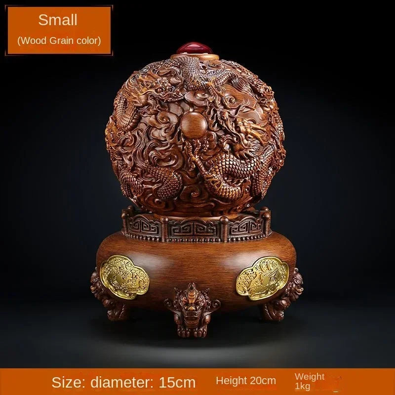 Feng Shui Attract Wealth Dragon Nine Turns Qiankun Tripod Ornaments Home Living Room Store Opening Decor