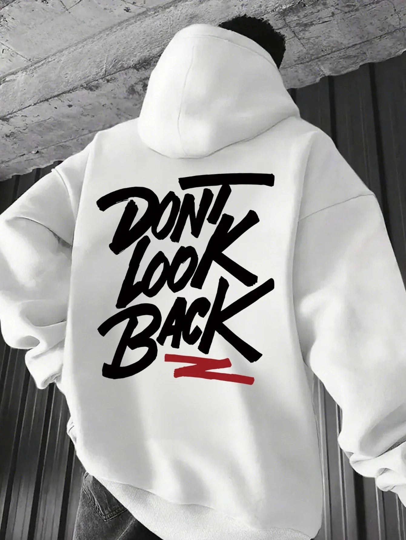 2025 Hooded Sweatshirt (Back Label "No Longer Looking Back") New Men's Pullover Long-sleeved Drawstring Hooded Sweatshirt