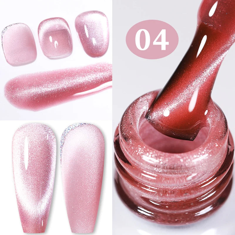 BORN PRETTY 10ml Rainbow Auroras Cat Magnetic Gel Nail Polish Holographics Nail Gel for Manicure Design Varnis Semi Permanent