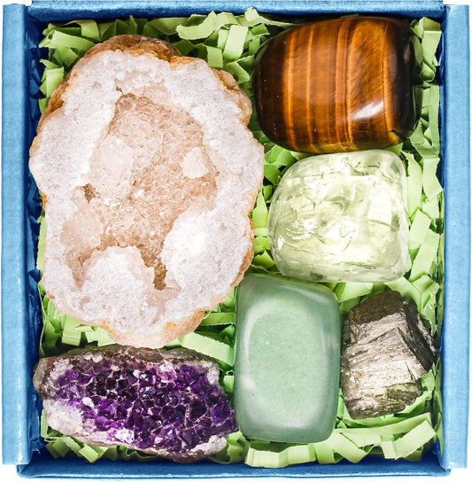 Crystals and Healing Stones Set for Abundance and Prosperity, Spiritual Crystals and Gift for Metaphysical, Witchcraft, Meditati