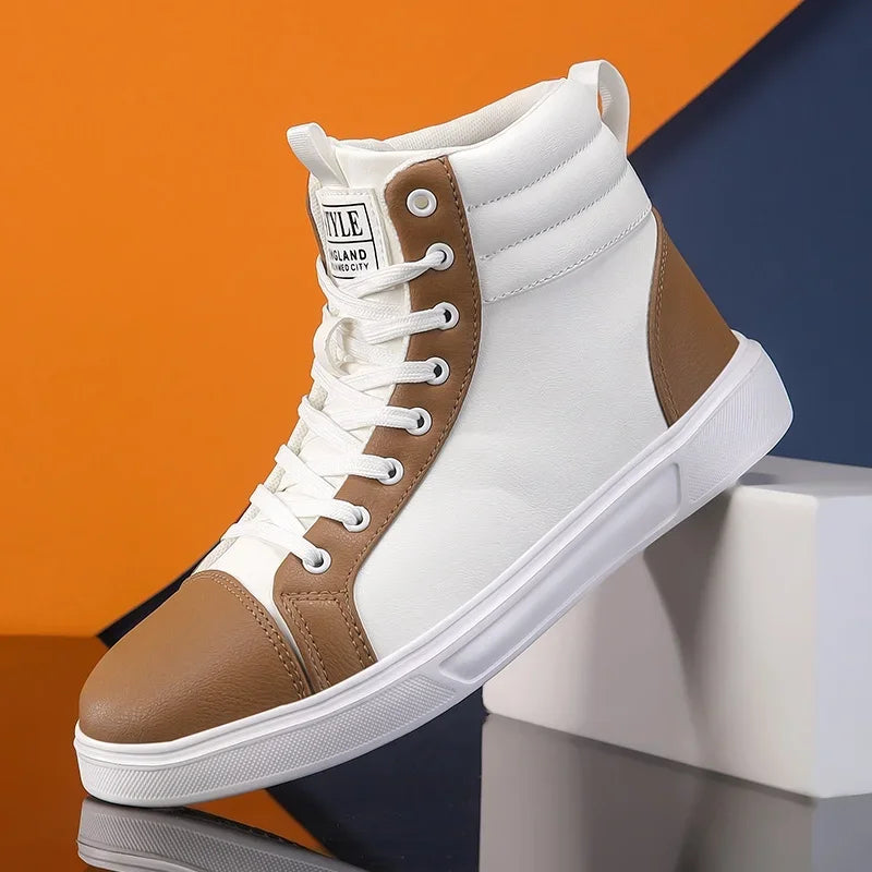 Spring Fashion Red Men's Sneakers High Top Skateboarding Shoes for