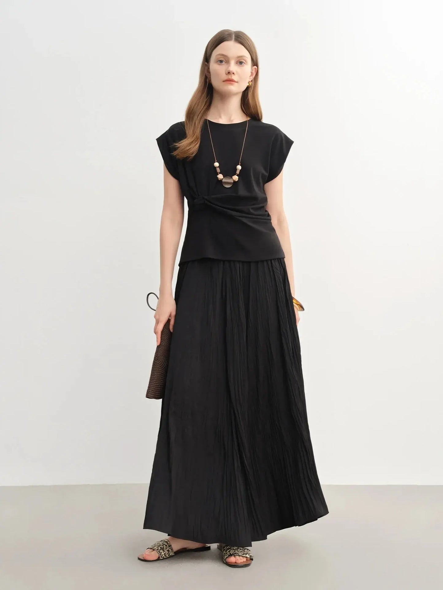 Cinched Waist Short Sleeve T-Shirt