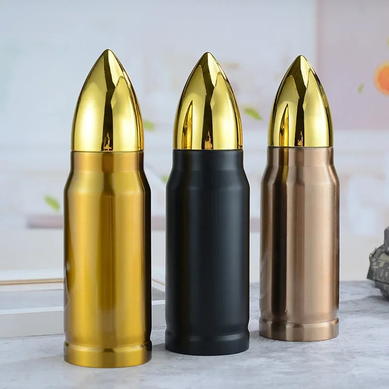 NEW 500ml Bullet Shape Thermos Bottle Large Capacity Stainless Steel Water Bottle Portable Vacuum Flasks Thermos Cup for Coffee