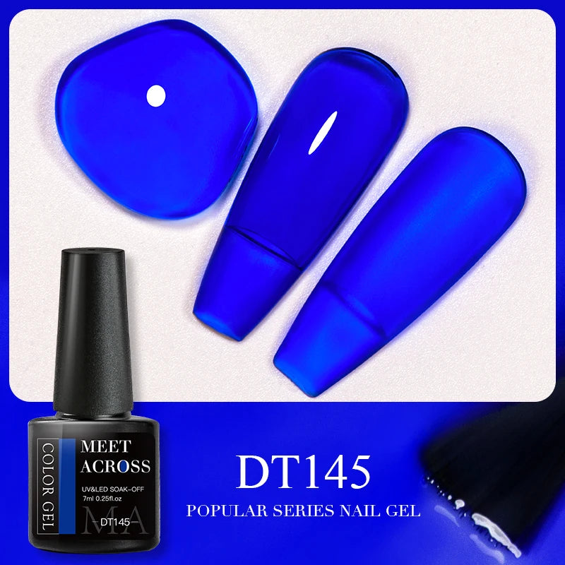 MEET ACROSS 7ml Reflective Glitter Gel Nail Polish Glitter Reflective Effect Semi Permanent UV LED Nail Art Gel Varnish Manicure