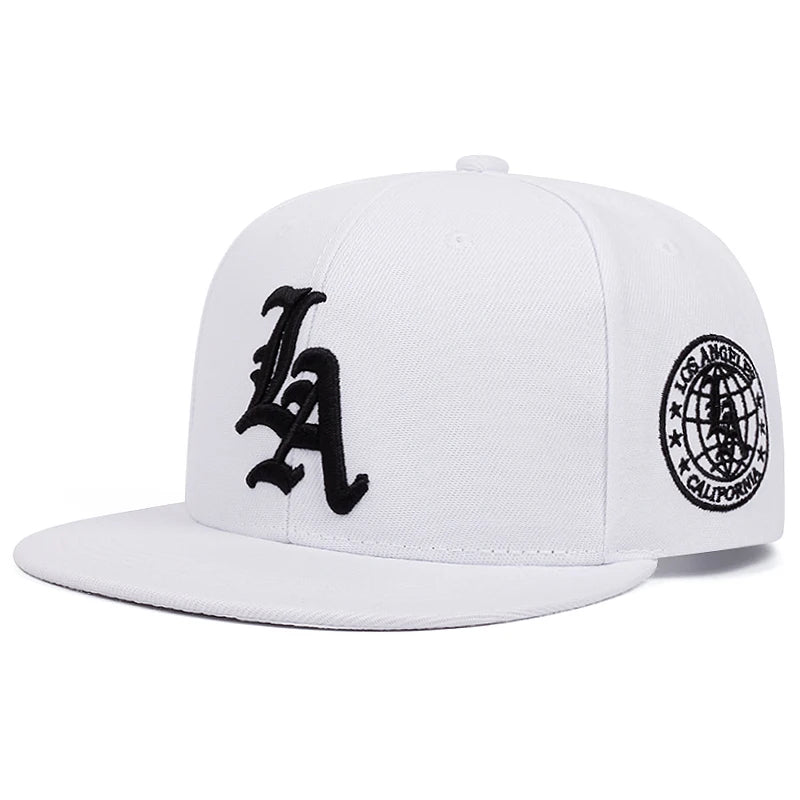 Los Angeles LA Embroidered Cotton Flat Edge Hat