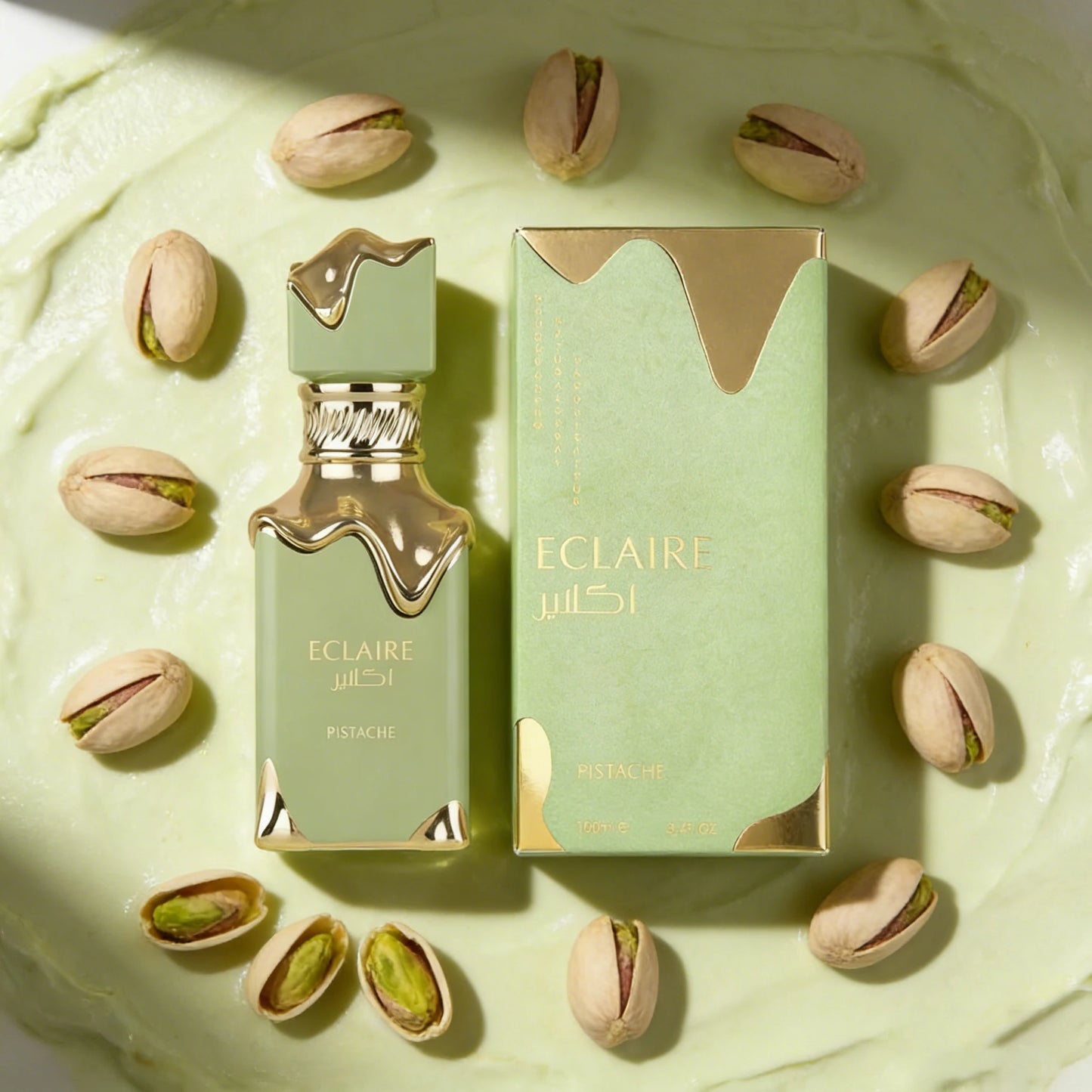 ECLAIRE pistachio - gourmet, nutty, creamy, musky - women's persistent light essence spray, 3.4 oz/100 ml