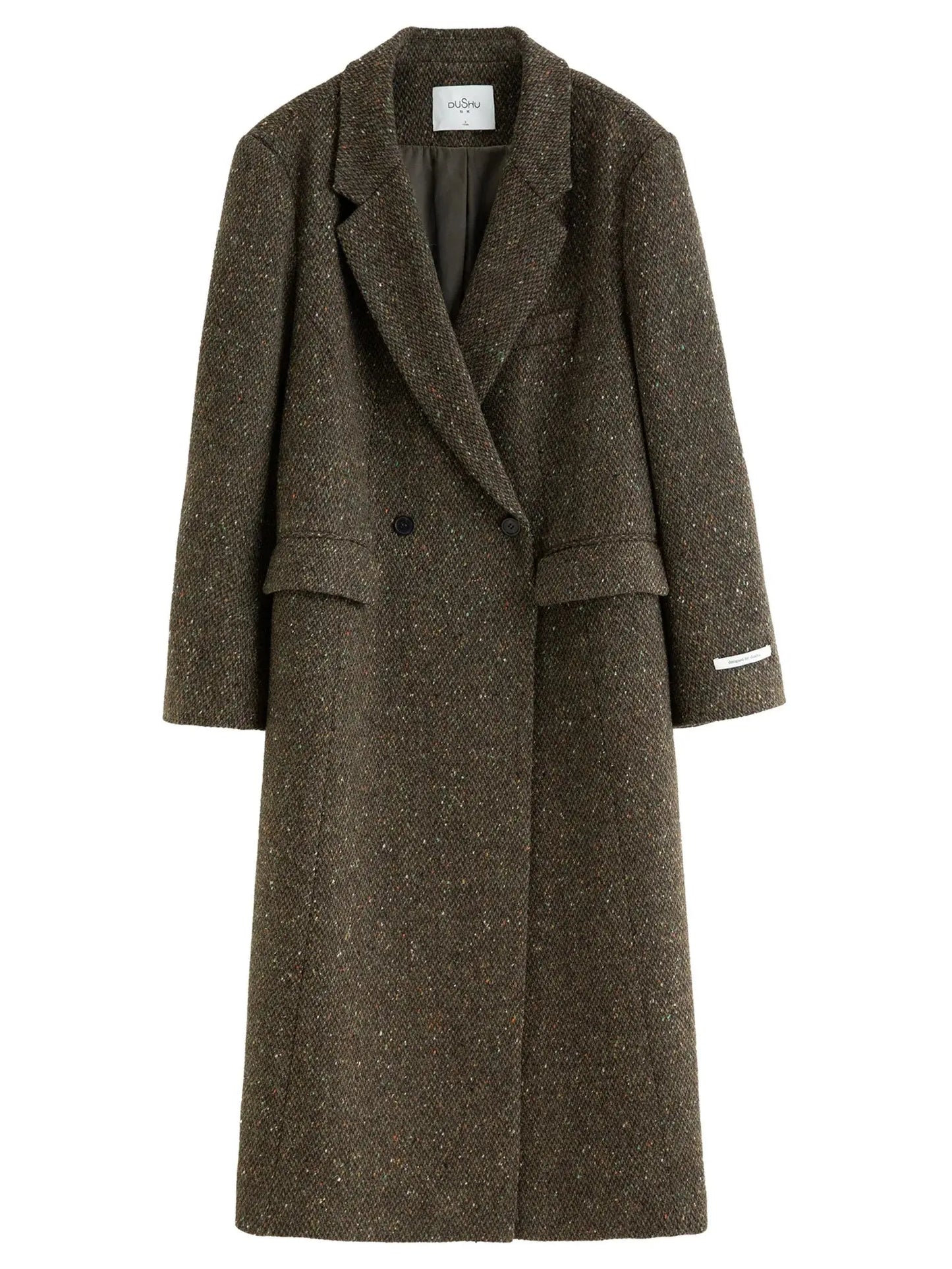 Women's Slim-Fit Double-Breasted Wool Blend Coat