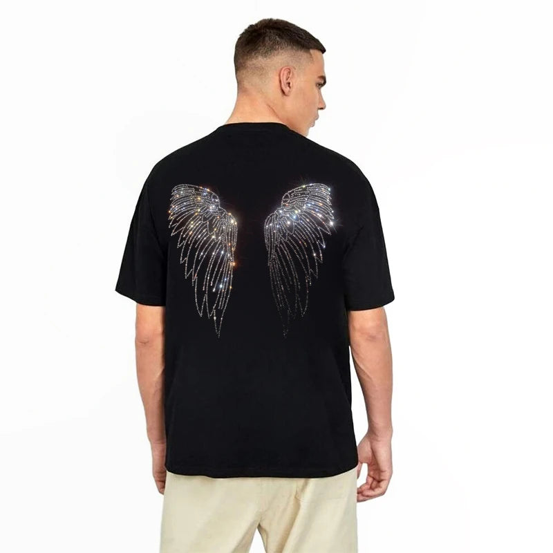 Sparkling Angel Wing Rhinestone Iron-On Transfers for Apparel, Bags & Home Decor – Glitter Heat Transfer Patches DIY Embellishment