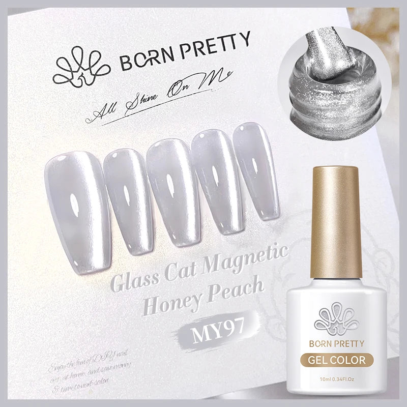 BORN PRETTY 10ml Rainbow Auroras Cat Magnetic Gel Nail Polish Holographics Nail Gel for Manicure Design Varnis Semi Permanent