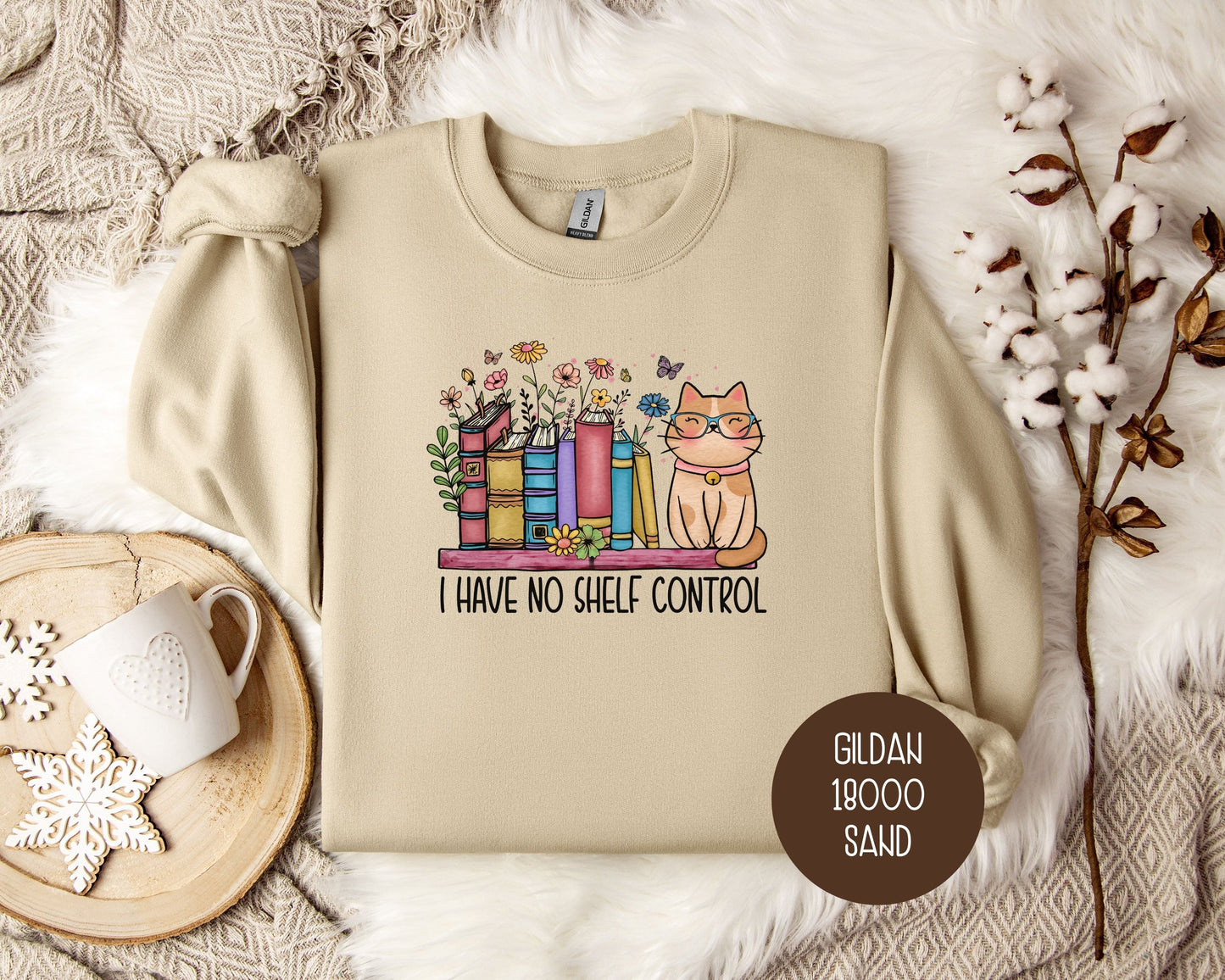 I Have No Shelf Control Cat Sweatshirt-5