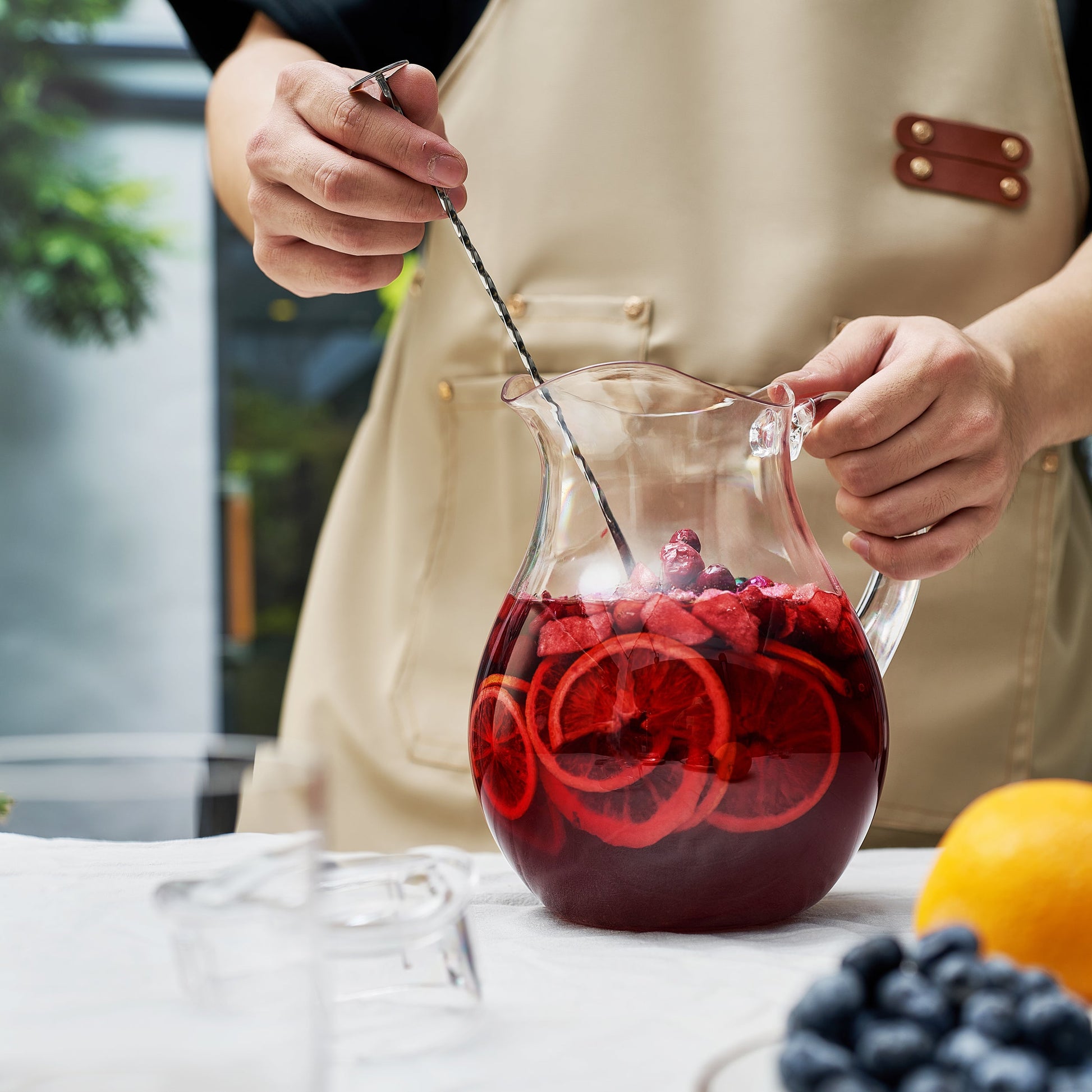 Sangria Drink Mix & Acrylic Beverage Pitcher with Lid | 72 oz | Homemade Make-Your-Own Sangria - Dried Fruit, Sangria Mixing Powder & Plastic Water Pitchers, Clear Tritan - Dishwasher Safe BPA-Free-4
