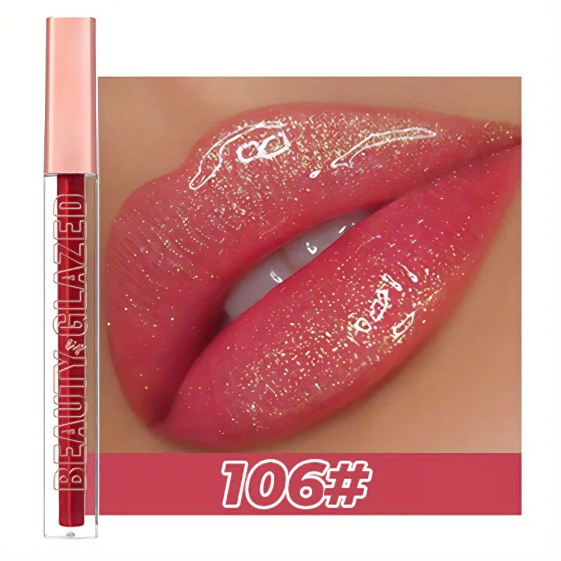 BEAUTY GLAZED - Golden Metallic Shimmer Lip Gloss