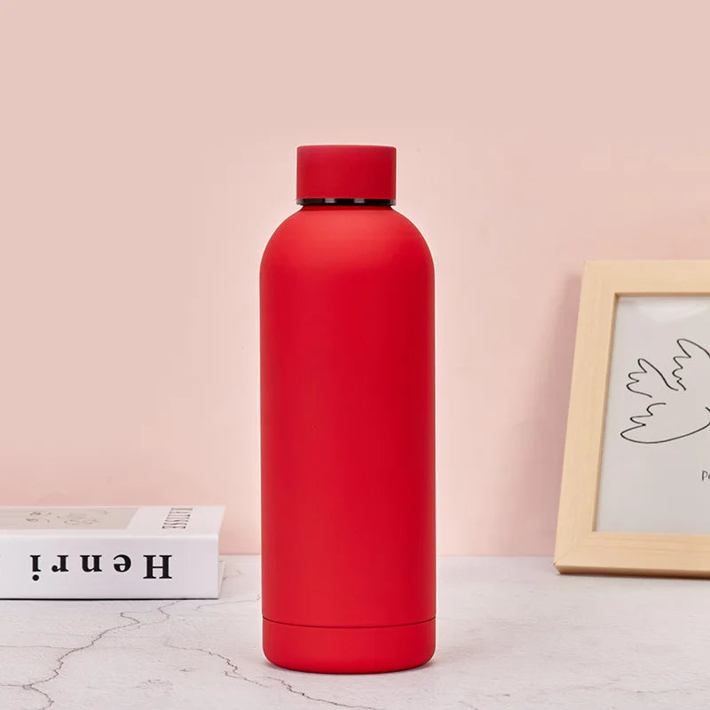 750ml Insulated Bottle Solid Color Stainless Steel Jug with Lid Large Capacity Ice Coffee Cup Portable for Driving Travel Home