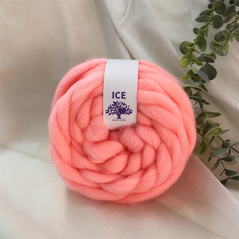 100g Giant Chunky Knitting Yarn - Icelandic Roving Imitation-Wool Super Soft for Arm Knit Crochet DIY Sweater Scarf Hat Projects