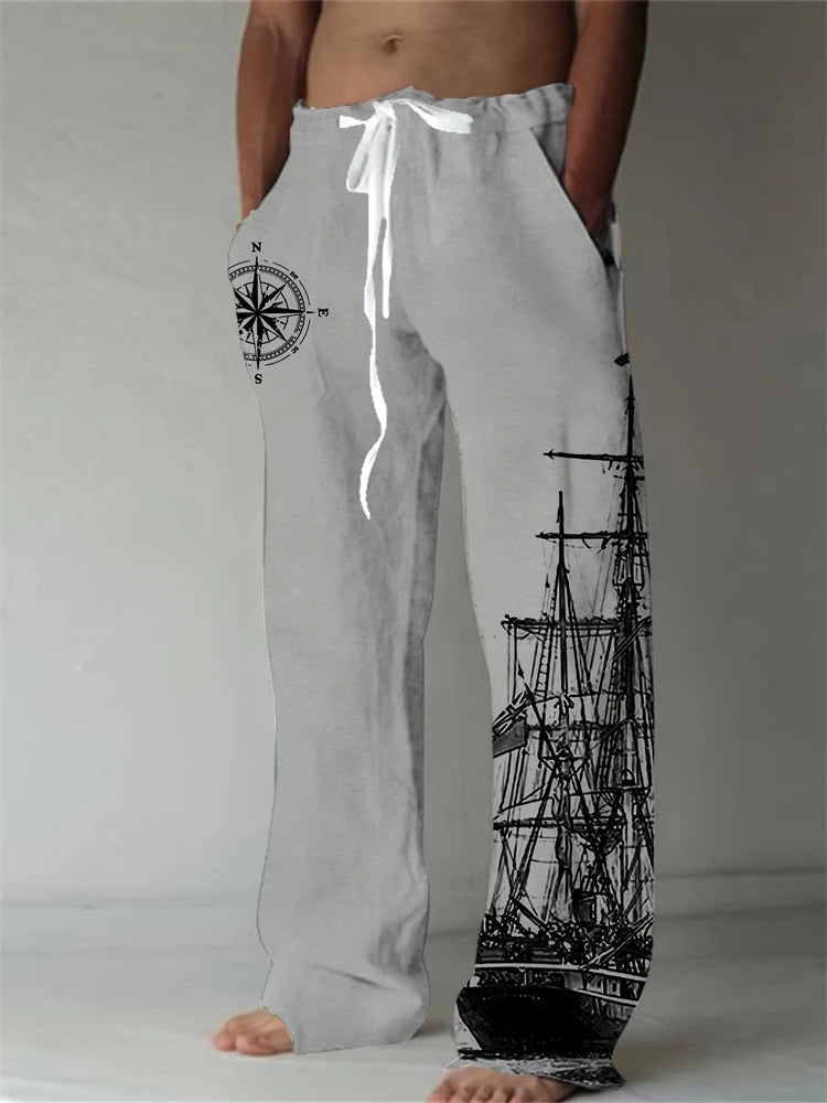 2025 Spring And Summer New Graffiti Drawstring Long Men's Sweatpants 3D Printed Beach Pants Men's Clothing Ground Casual Pants