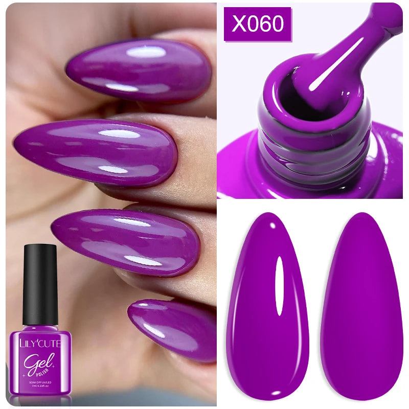 LILYCUTE 7ml Neon Reflective Nail Gel Polish Dark Flash Glitter Effect Fluorescent Gel Soak Off UV Gel Summer Nail Art Varnish