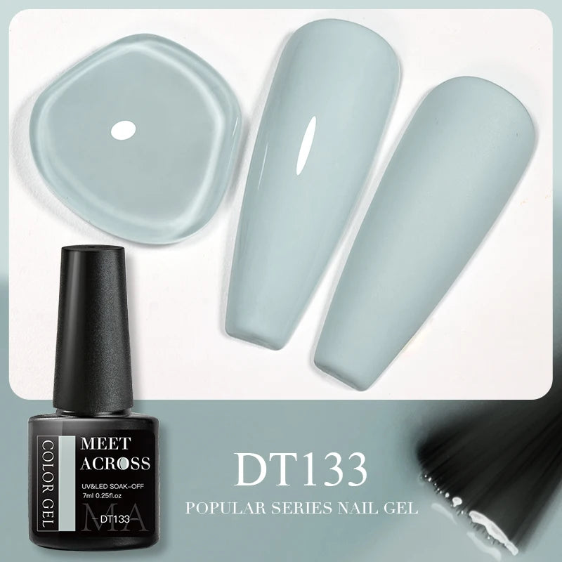 MEET ACROSS 7ml Reflective Glitter Gel Nail Polish Glitter Reflective Effect Semi Permanent UV LED Nail Art Gel Varnish Manicure