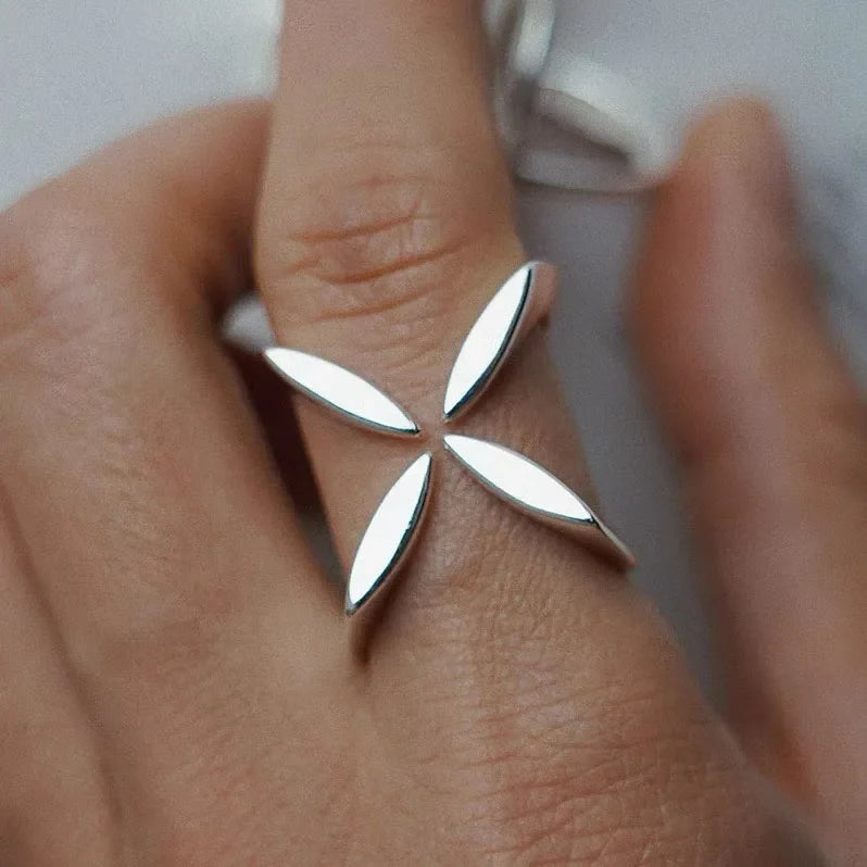 925 Sterling Silver Adjustable Zircon Vintage Ring