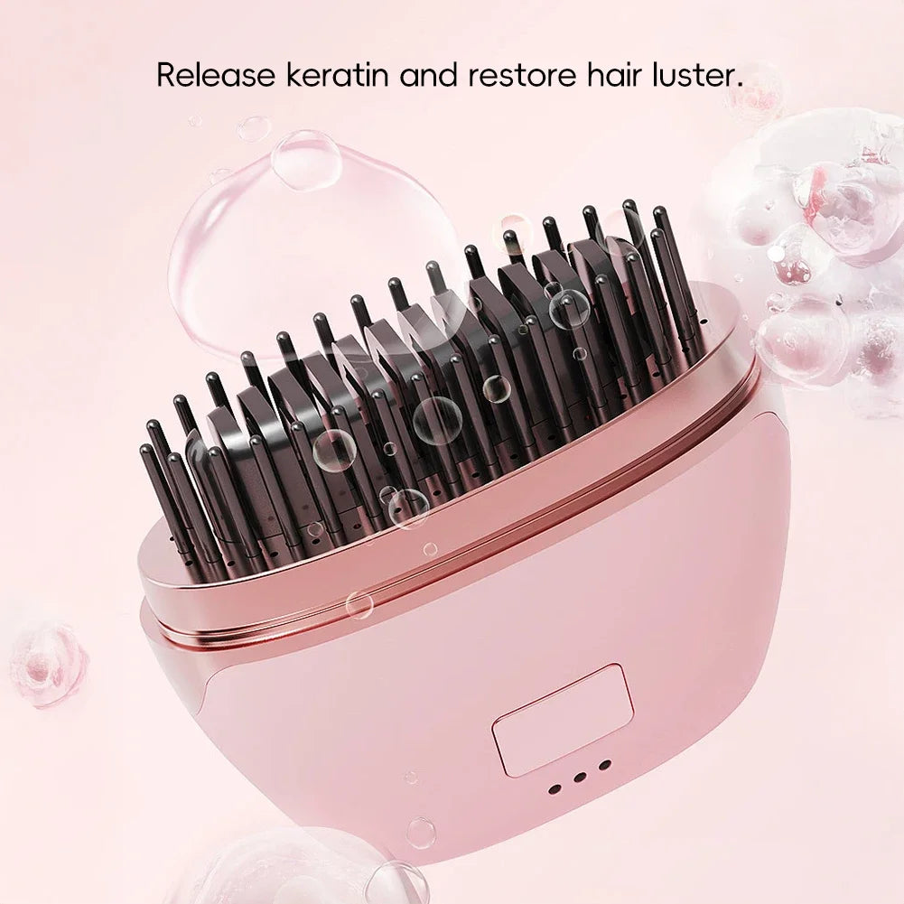 Hair Comb Rechargeable Temperature Adjustable Dual-purpose Hair Straightener Wireless Straight Curling Iron Hair Styling Tool