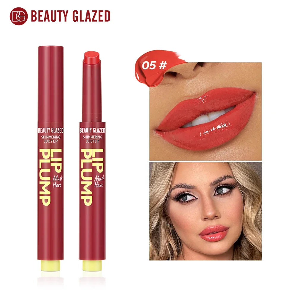 12 Color Beauty Glazed Shimmering Juicy Lipstick Set Moisturizing Nourishing Lip Plump for Women Girl's Gift Juicy Lip Makeup