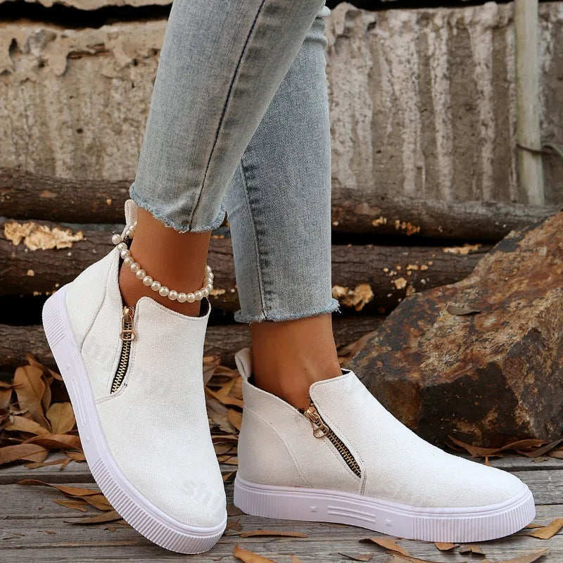 Large Size Women High Help Shoes 2025 Autumn Winter New Comfortable Fashion Non Slip Flats Outdoor Height Increase Casual Shoes