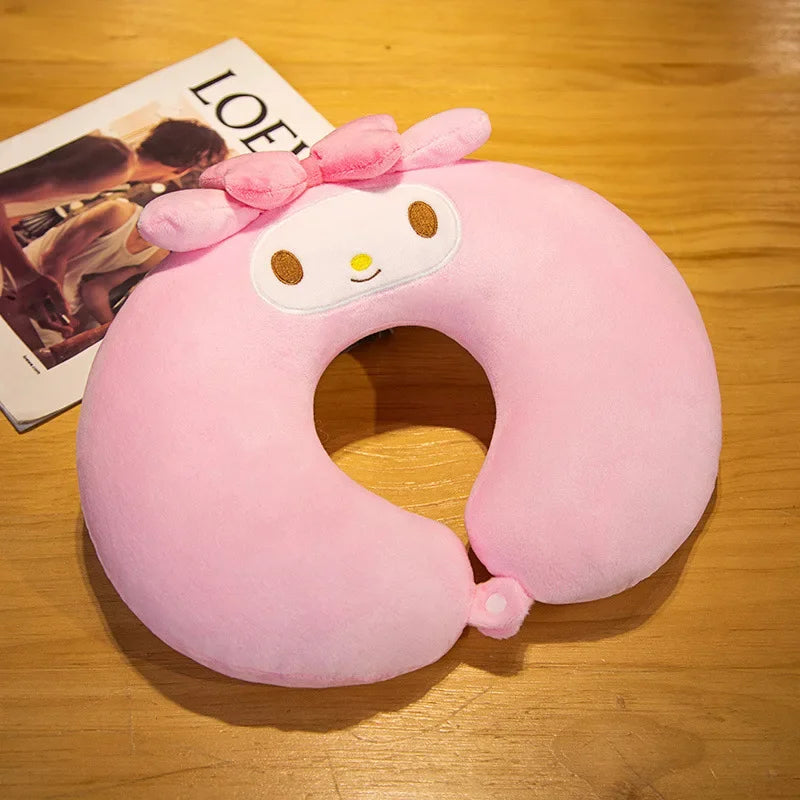 Sanrio Cute U-shaped Neck Pillow Hello Kitty Purin Pochacco Portable Nap Pillow Perfect for Neck Support Kuromi Plush Toy