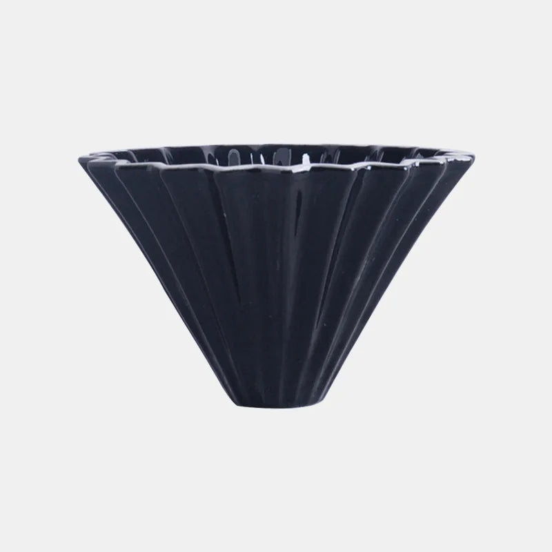 StepUp Coffee Origami Ceramic Pour Over Dripper, Handmade Cone Brewer-8