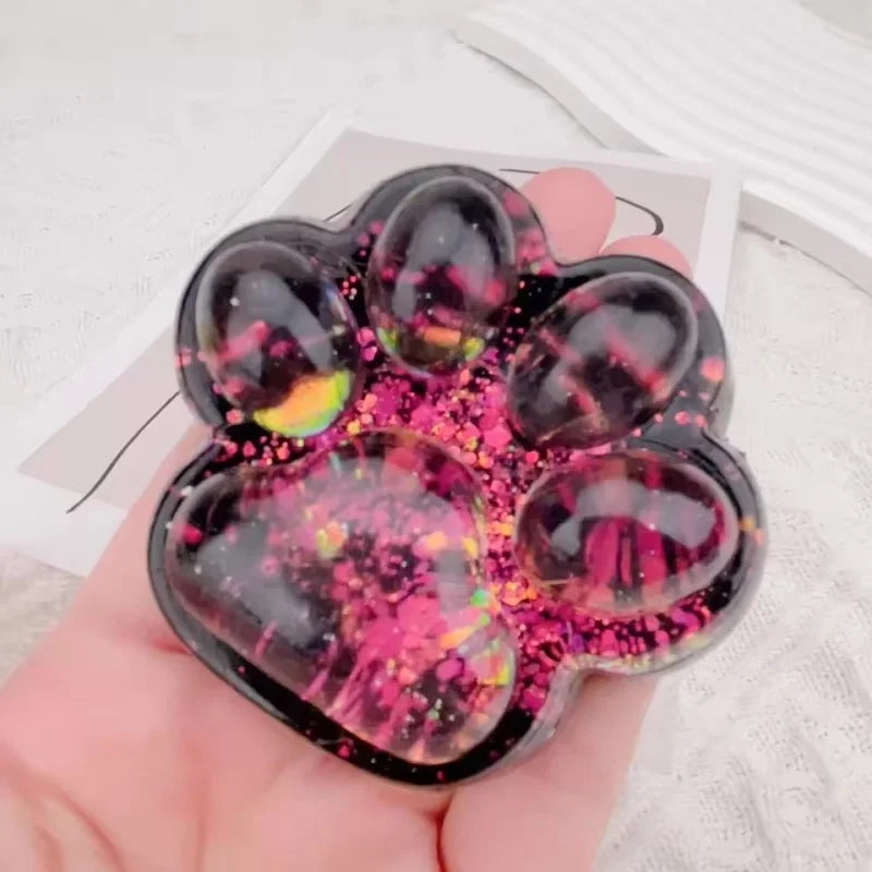 Rainbow Cat Paw Squishy Toy | Three Color Slow Rebound Stress Relief Fidget Toy