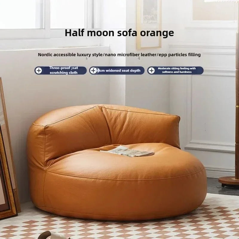 Lazy Sofa Reclining Couch Half Moon Sofa  Bedroom Tatami Seat Small Apartment Bean Bag Set Living Room Furniture Nordic Simple