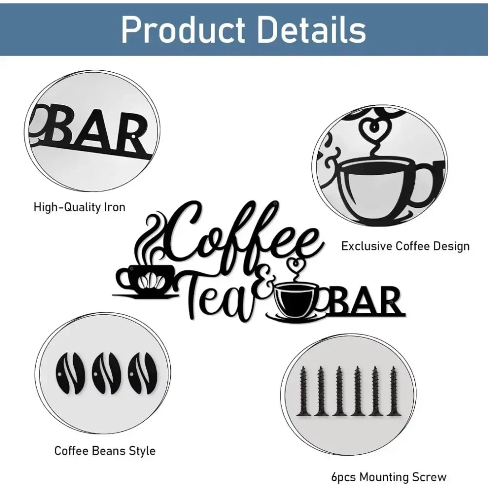 Coffee Bar Sign - Rustic Wall Art for Home Decor-2