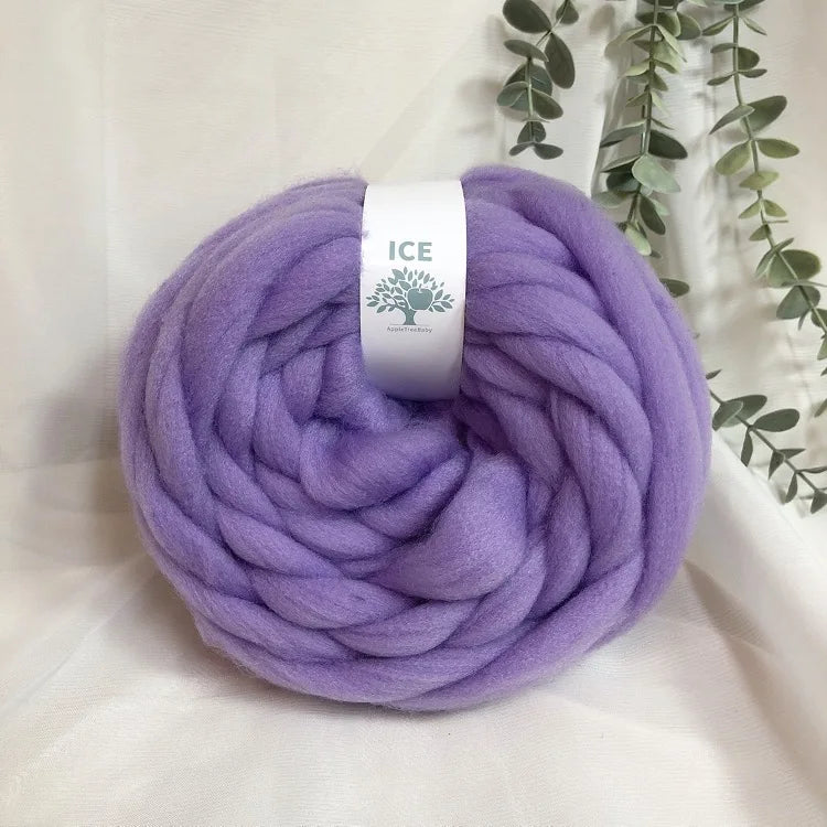 100g Giant Chunky Knitting Yarn - Icelandic Roving Imitation-Wool Super Soft for Arm Knit Crochet DIY Sweater Scarf Hat Projects
